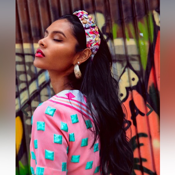 Autumn Adeigbo Pink Multi Beaded Headband with Crystals - Picture 9 of 9